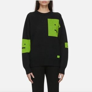 ACNE STUDIOS Wool Face Sweater Green